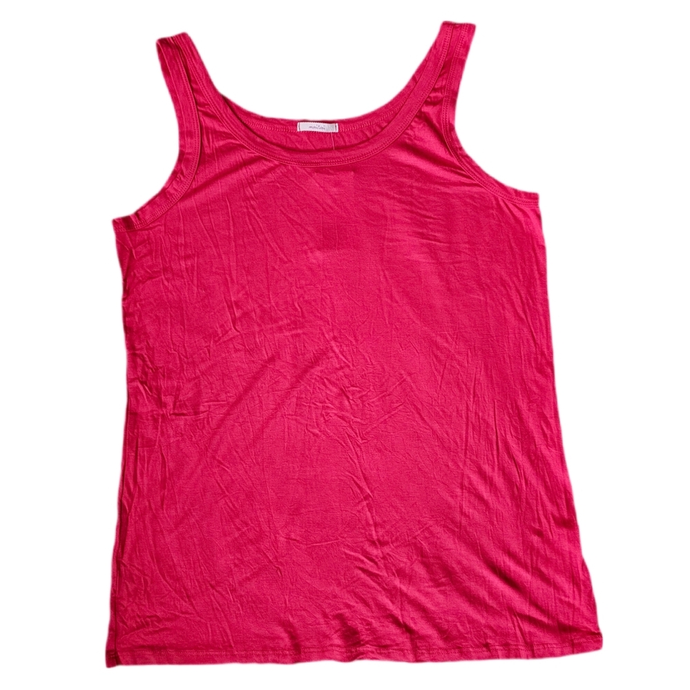 maitai Brand Coral Pink Casual Buttery Soft Scoop Neck Tank Women's 3X  W-1079